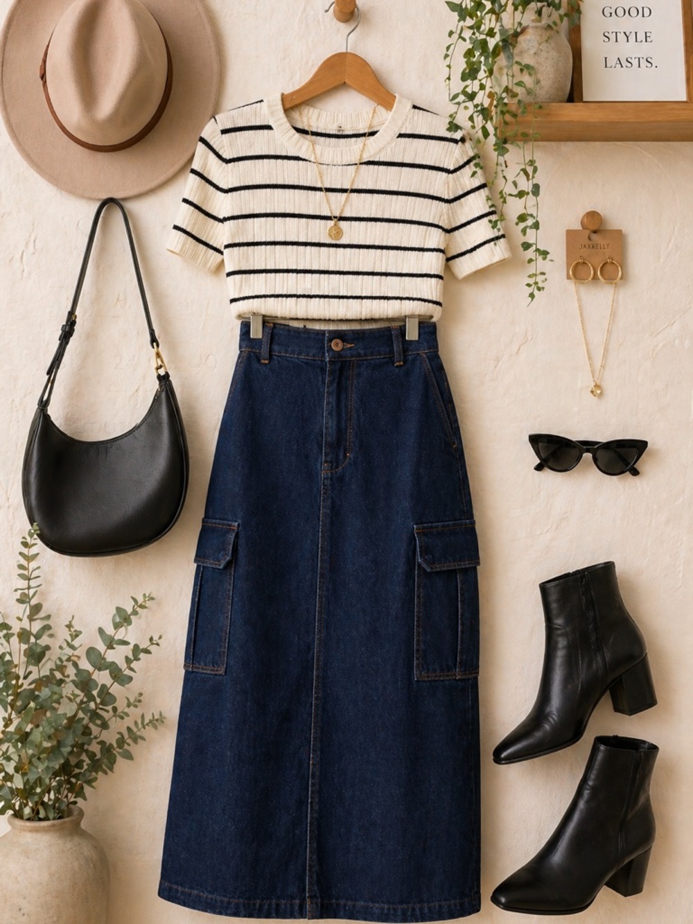 Sanctuary Blue Denim Utility Cargo Midi Skirt Size 24 Nwt